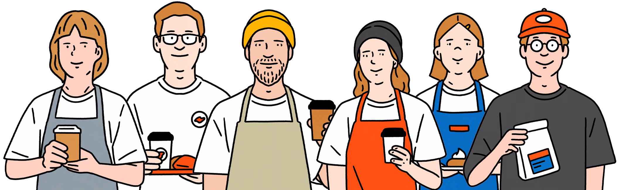 コーヒースタッフ達イラスト