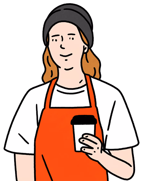 コーヒースタッフ女性イラスト