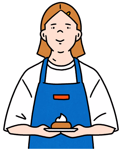 コーヒースタッフ女性イラスト
