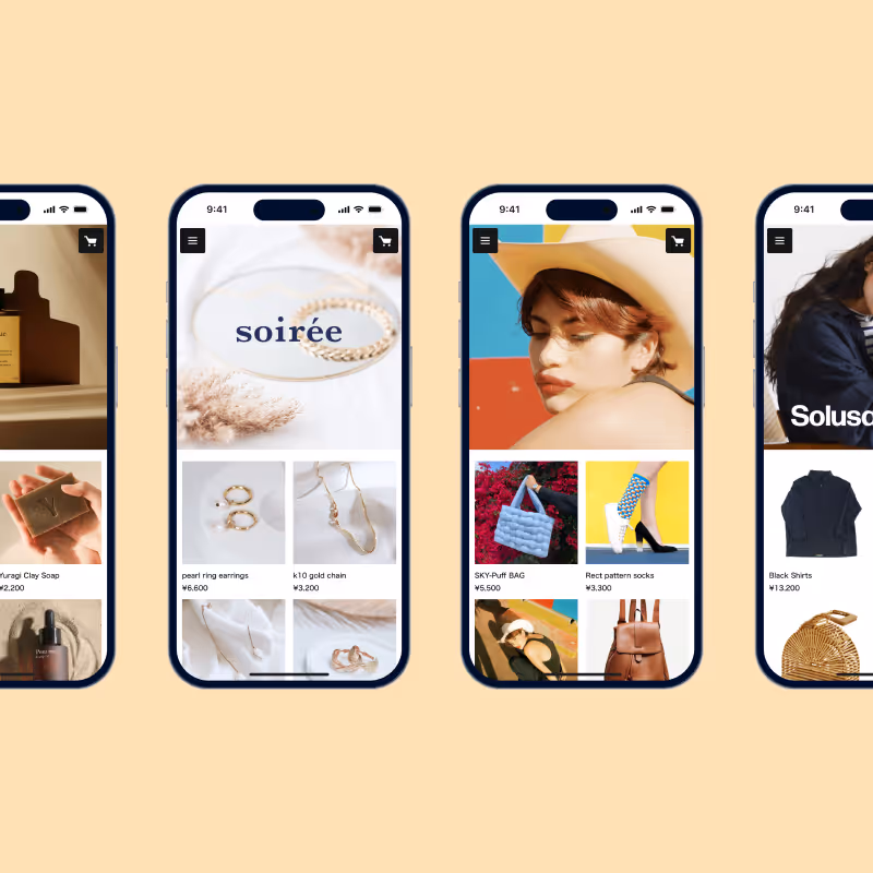 オリジナリティが出せるネットショップのスマホ画面のイメージ