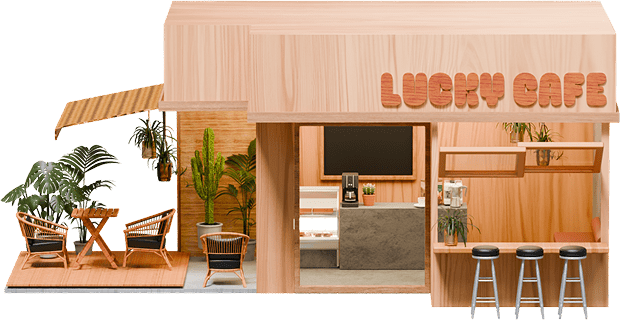 カフェの3Dイラスト