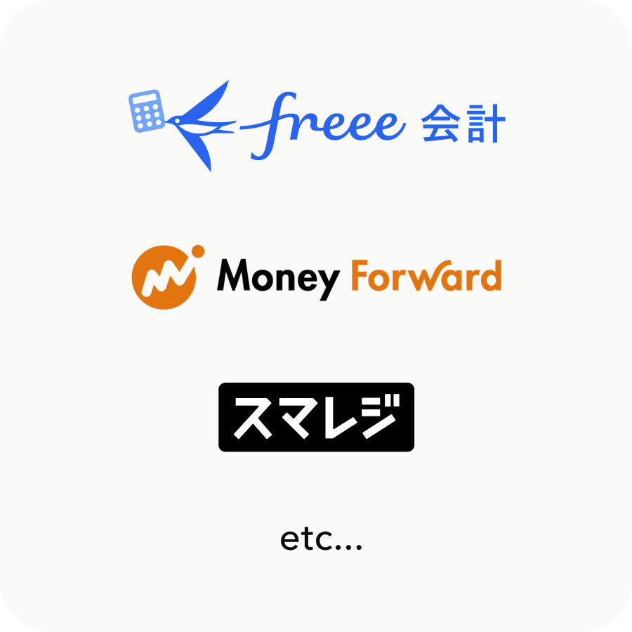 他社の会計システムやPOSレジとも連携できる