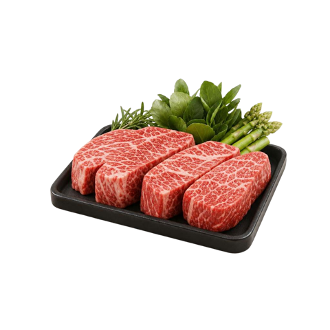 トレーに載った精肉パックの3Dイラスト